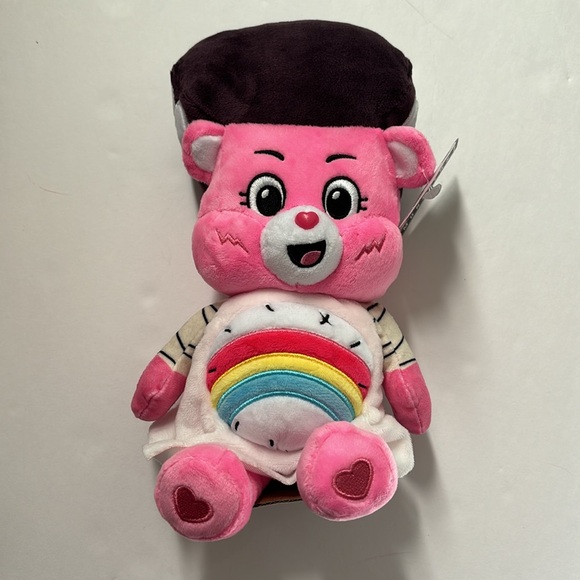 Care Bears x Universal Monsters Pink Cheer Bear as Bride of Frankenstein Plush - Picture 2 of 7